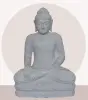 Product image 1 of the product “Seated Buddha made of Riverstone in Bhumisparsha - gesture of touching the earth. 83cm height. ”